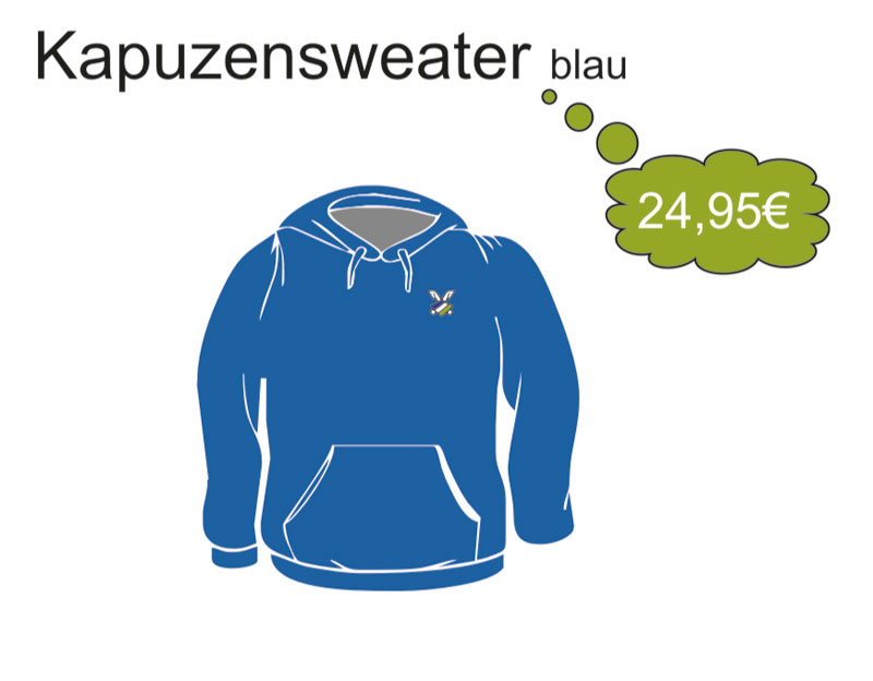 Kapuzensweatshirt-Blau